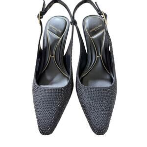 NEW Kenneth Cole New York Women's Quinnly Sling Crystal Black Size 7.5M